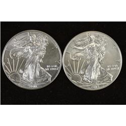 2011 & 2013 AMERICAN SILVER EAGLES UNC