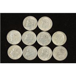 10 ASSORTED SILVER ROOSEVELT DIMES
