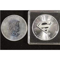 CANADA 2013 $5 SILVER MAPLE LEAF AND 2016 $5 SILV.