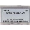 Image 3 : 1987-S ROOSEVELT DIME PCGS PR69 DCAM