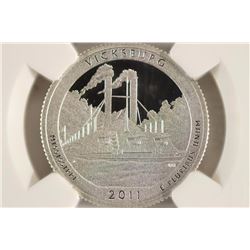 2011-S SILVER VICKSBURG QUARTER NGC PF70 ULTRA CAM