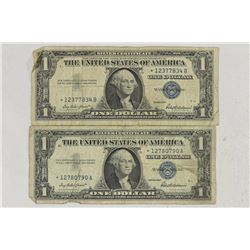 2-1957 $1 SILVER CERTIFICATES STAR NOTES