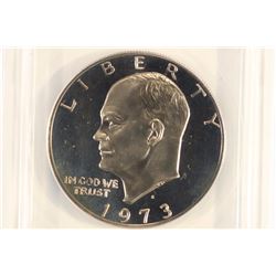 1973-S IKE SILVER DOLLAR ANACS PF69 DCAM