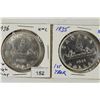 Image 1 : 1935 UNC & 1936 AU CANADA SILVER DOLLARS
