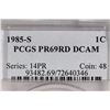 Image 3 : 1985-S LINCOLN CENT PCGS PR69RD DCAM