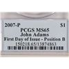 Image 3 : 2007-P JOHN ADAMS DOLLAR PCGS MS65 POS. B