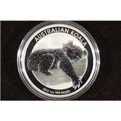 2012 AUSTRALIA 1 OZ. FINE SILVER $1 PROOF KOALA
