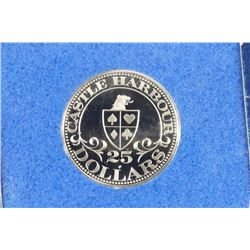 STERLING SILVER CASTLE HARBOUR $25 CASINO TOKEN