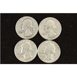 1944,45,57-D & 62-D WASHINGTON SILVER QUARTERS