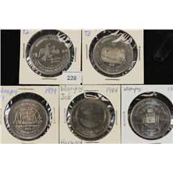 1978,78,79,84 & 89 CANADA WINNIPEG TRADE DOLLARS