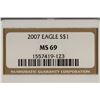 Image 3 : 2007 AMERICAN SILVER EAGLE NGC MS69