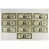 Image 1 : 10 ASSORTED 1957 $1 SILVER CERTIFICATES ONE IS