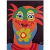 Image 1 : Karel Appel (b. 1921) Dutch, CIRCUS SUITE #24 (Flower Mouth), color carborumdum gravure, signed...