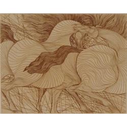 Guillaume Azoulay (b. 1949) Morrocan, WHISPER, etching, signed in pencil, numbered edition 300,...