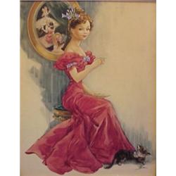 Ken Barker (20th Century) American Illustrator, THE WALTZERS, 1944, watercolor, 28 x 22", signe...