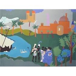 Romare Bearden (1914-1988) American, TROPICAL SCENE, color screenprint, signed in pencil, the n...