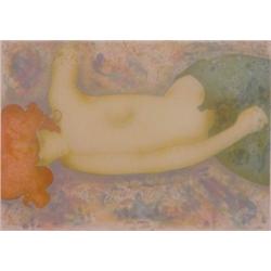 Alain Bonnefoit (b. 1937) French, WOMAN WITH RED HAIR, color lithograph, signed in pencil, arti...