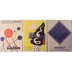 Braque, Calder & Vasarely (three), Three exhibition posters, 1953-1970's, Berggruen, Maeght, an...