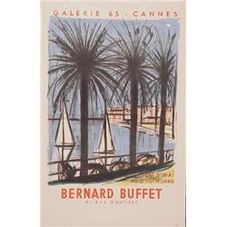 Bernard Buffet (1928-1999) French, GALERIE 65 - CANNES, 1960, color lithograph poster, image 26...