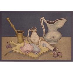 Mihail Chemiakin (b. 1943) Russian, STILL LIFE, color lithograph, signed in pencil, numbered ed...