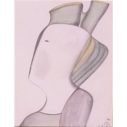 Mihail Chemiakin (b. 1943) Russian, FIGURE, 1974, ink, pencil and watercolor on paper, 12 x 9",...