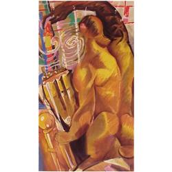 Sandro Chia (b. 1946) Italian, BACKSIDE FIGURE, color lithograph, signed in pencil, numbered ed...