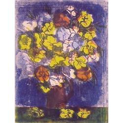 Conrad Custerson (20th Century), SWEET PEAS, color lithograph, signed in pencil, artist's proof...