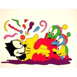 Ronnie Cutrone (b. 1948) American, NO GLOVE, NO LOVE, color screenprint, signed in pencil, the...