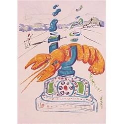 Salvador Dali (1904-1989) Spanish, OBJECTS & IMAGINATIONS, CYBERNETIC LOBSTER TELEPHONE (M.831;...
