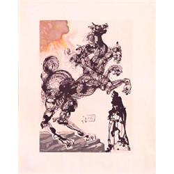 Salvador Dali (1904-1989) Spanish, DIVINE COMEDY series (F.-Canto 6; M.1044), 1960, color wood...