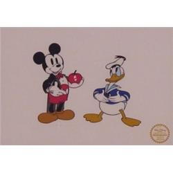 Walt Disney Studios, MICKEY AND DONALD, color serigraph cels, limited edition 9500, 10 x 14", w...