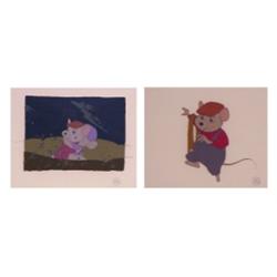 Walt Disney Studios, RESCUERS, two, original production animation cels, each 10 x 14", with Dis...