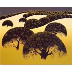 Eyvind Earle (20th Century) American, SANTA YNEZ OAKS (B.31), 1975, color screenprint, signed i...