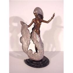 Erte (1892-1990) Russian, FOLIES BERGERE (E.p.187), cast patinated bronze sculpture, the number...