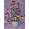 Image 1 : Fortunato Figone (20th Century) Italian, PANSIES, oil painting on canvas, 16 x 12", signed lowe...