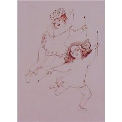 Lenore Fini (1908-1996) Italian/Argentinan, LE PETIT FILLE MODELES, color etching, signed in pe...