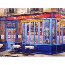 Kondakova (20th Century) American, CHEZ JULIEN, color screenprint on canvas, the numbered editi...