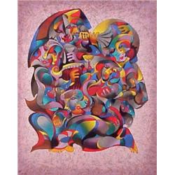 Anatole Krasnzansky (20th Century), LOVE SONG, color screenprint, signed in pencil, the numbere...