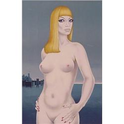 Felix Labisse (1905-1982) French, SEASIDE NUDE, color lithograph, signed in pencil, the numbere...