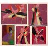 Image 1 : Jacques LeFort (20th Century) French, LE BALCON; and four UNTITLED, five oil paintings (two on...