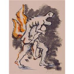 Jacques Lipchitz (1891-1973) American, UNTITLED from FLIGHT, 1969, color lithograph, signed in...