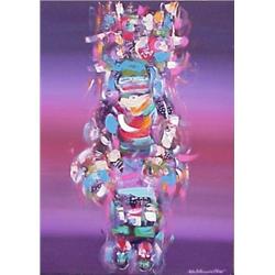 Pablo Milan (20th Century) American, KACHINA DANCER, acrylic painting on paper, 41 x 29 1/2, si...