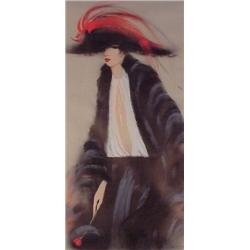 Vicky Montesinos (20th Century) American, THE ARTIST, color lithograph with hand painting, sign...