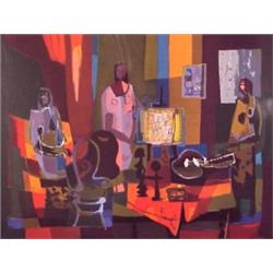 Marcel Mouly (1918-) French, STUDIO, color lithograph, signed in pencil, the numbered edition o...