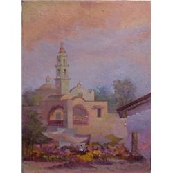 Navarrete (20th Century) Mexican, CATHEDRAL DE CUERNAVAC, oil painting on canvas, 24 x 17 1/2",...