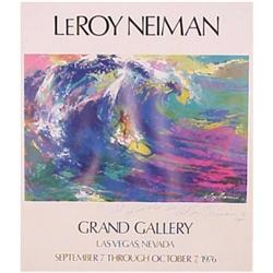 LeRoy Neiman (b. 1926) American, SURFER, 1976, color poster, hand-signed and inscribed "to Viol...