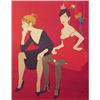 Image 1 : Philippe Noyer (1917-1985) French, TWO SEATED WOMEN WITH PARROT, color lithograph, signed in pe...