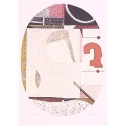 Max Papart (1911-) French, UNTITLED (oval), embossed color lithograph, signed in pencil, artist...