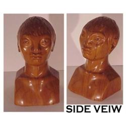 Peruvian School (20th Century), BUST OF A NATIVE, c. 1960, hand-carved hardwood, 11 1/2 high, s...