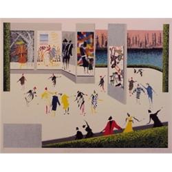 Leo Posillico (b. 1944) American, GALLERY SCENE, color screenprint, signed in pencil, numbered...